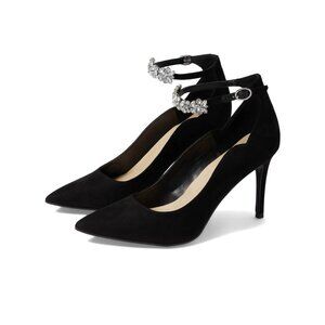 Marc FisherDancee Embellished Rhinestone Ankle Strap Black Pump Heels Sz 8.5